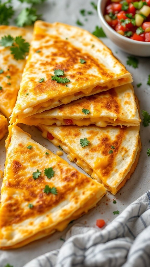 Cheese quesadillas with salsa