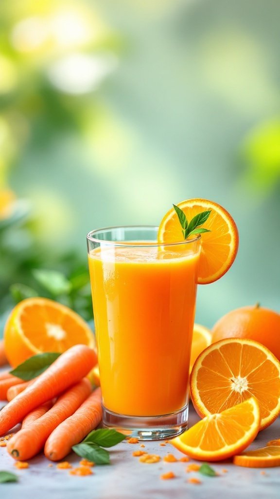 A refreshing Citrus Sunrise Smoothie with vibrant orange and carrot flavors.