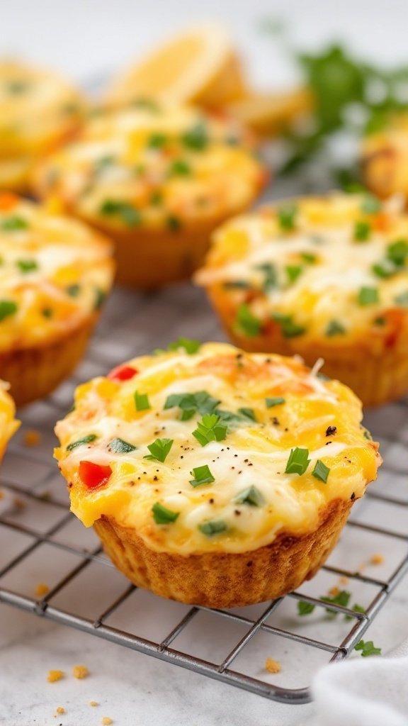 Savory egg muffins with vegetables and cheese