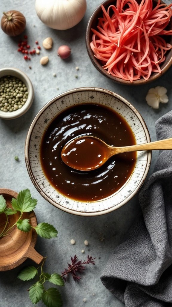 A bowl of miso soup with tofu and green onions