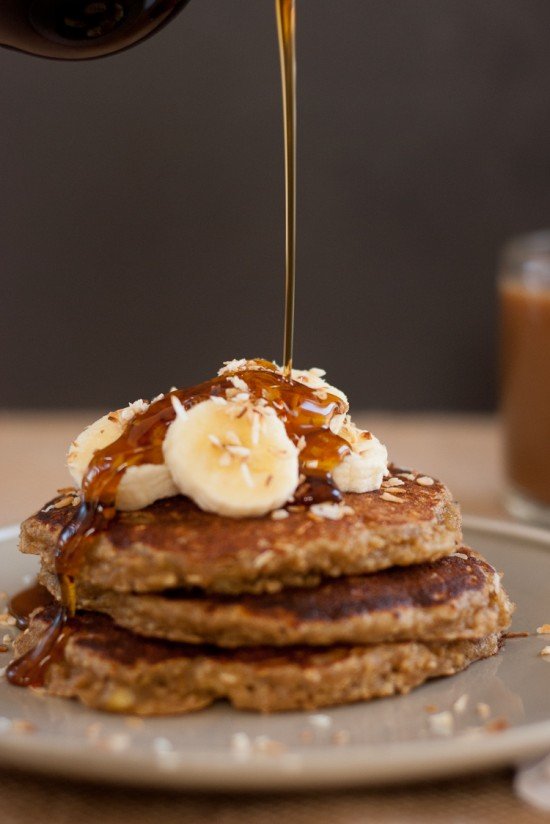 Banana oat pancakes healthy breakfast