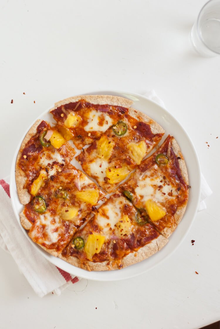 Healthy pizza for kids with vegetables