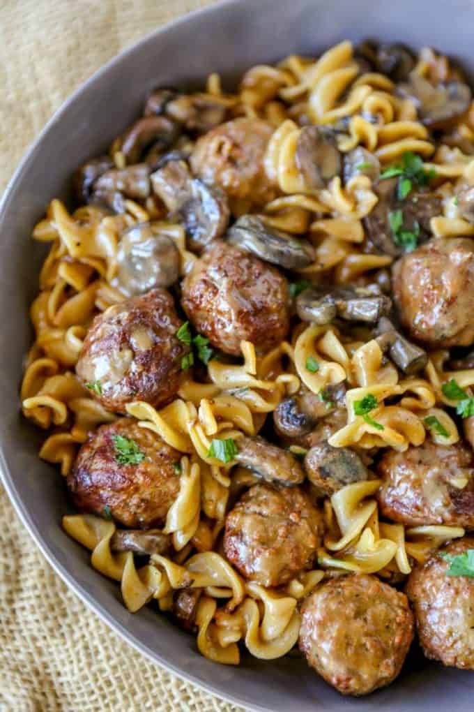 Meatball stroganoff