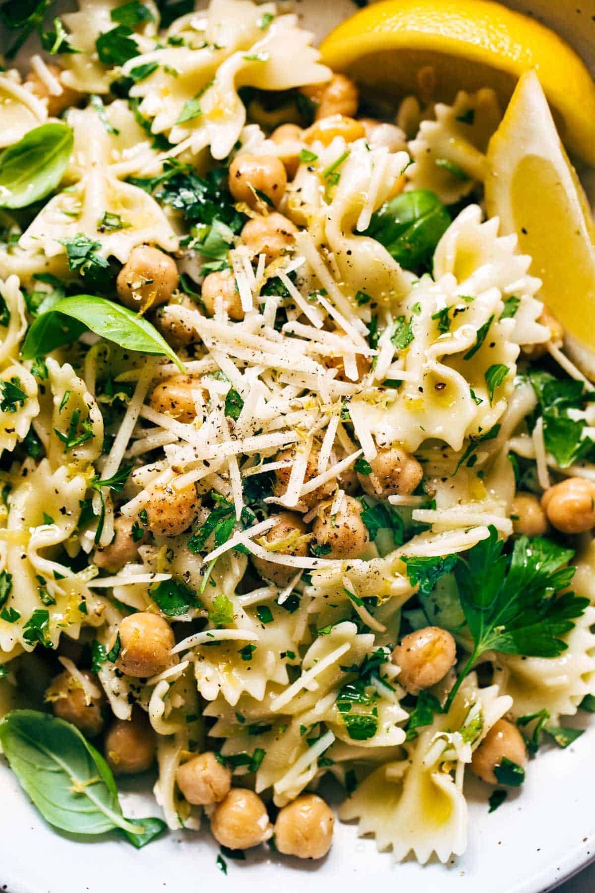 Lemon Herb Pasta Salad with Chickpeas