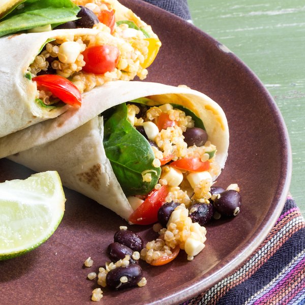 Vegan Quinoa and Black Bean Wrap