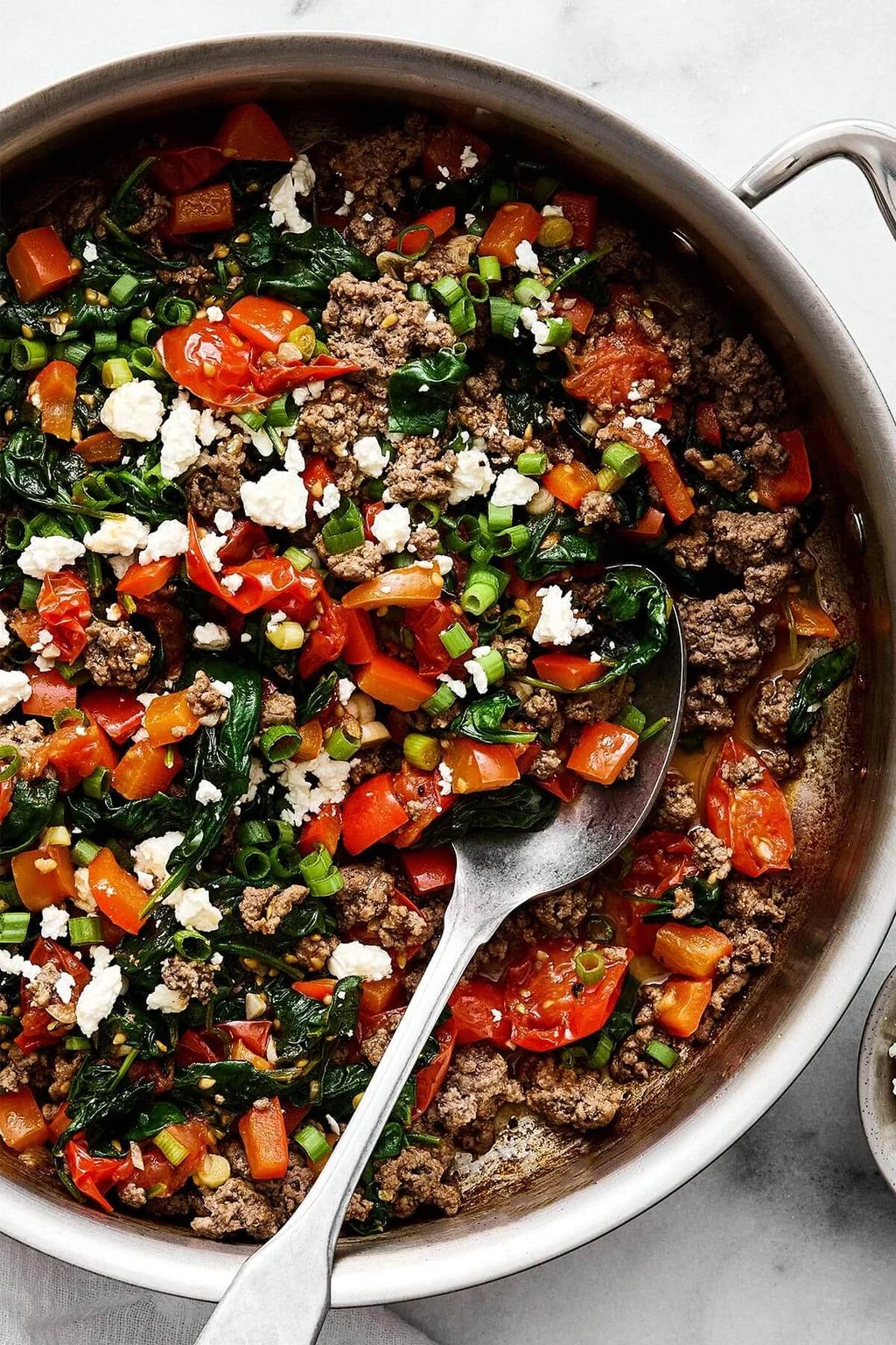 Mediterranean ground beef stir fry