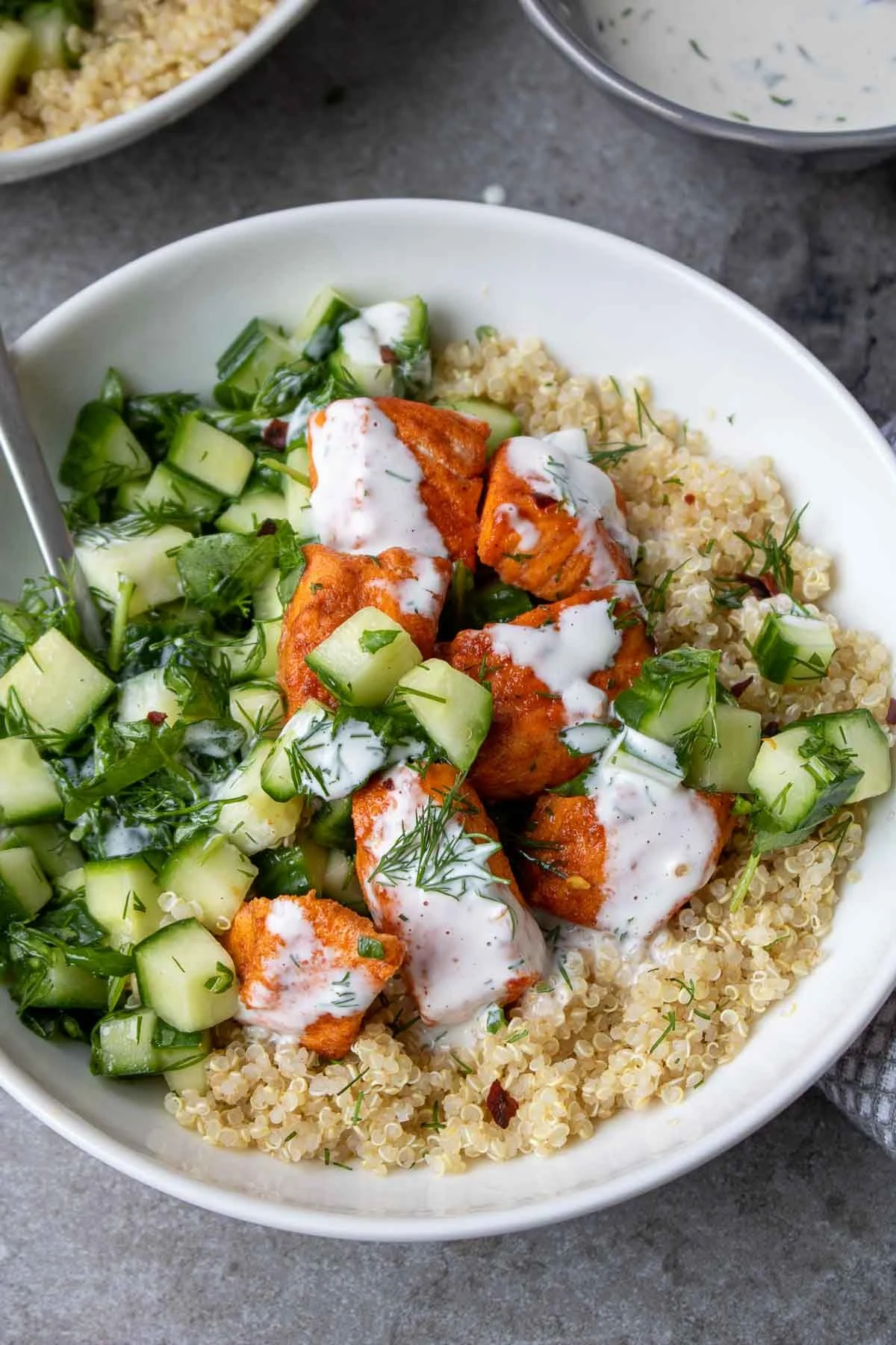 Salmon quinoa bowl
