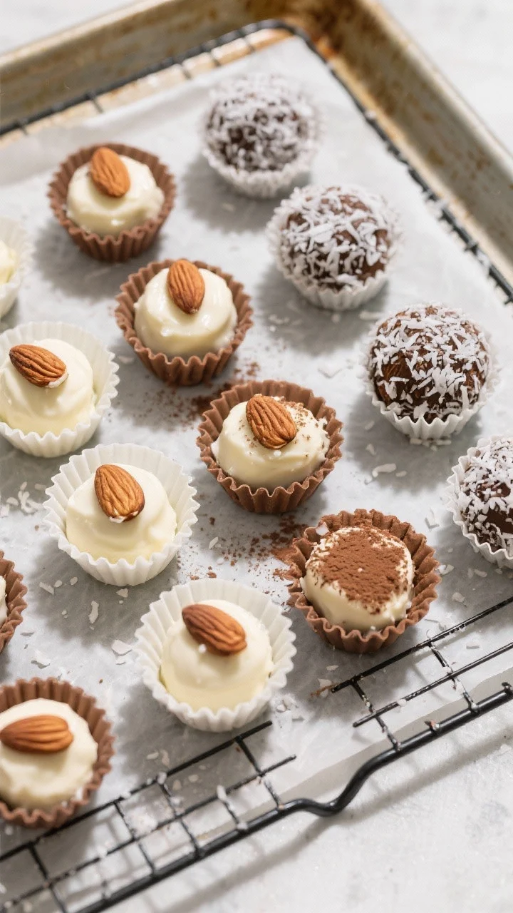 Tasty top view: Overhead shot of portioned keto coconut cream fat bombs set in a silicone candy mold