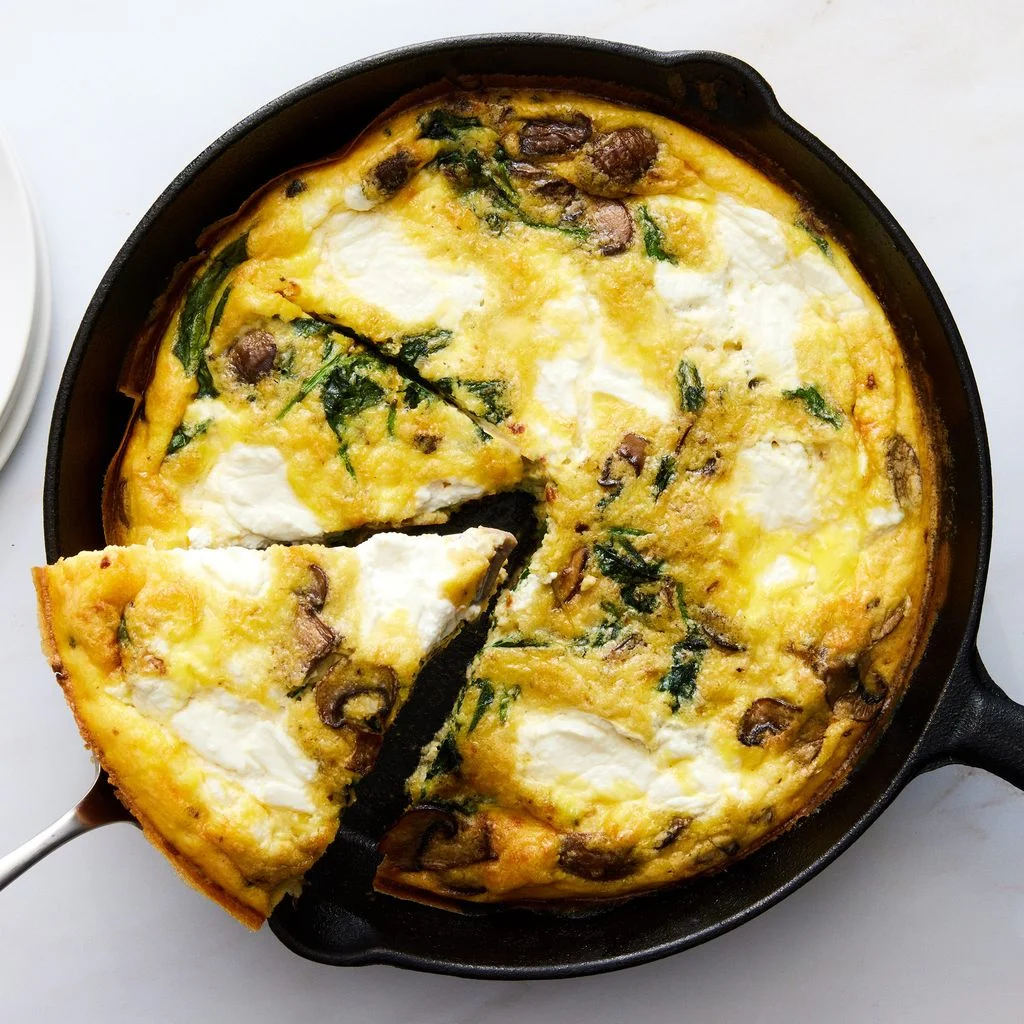 Keto Frittata with Spinach and Mushrooms