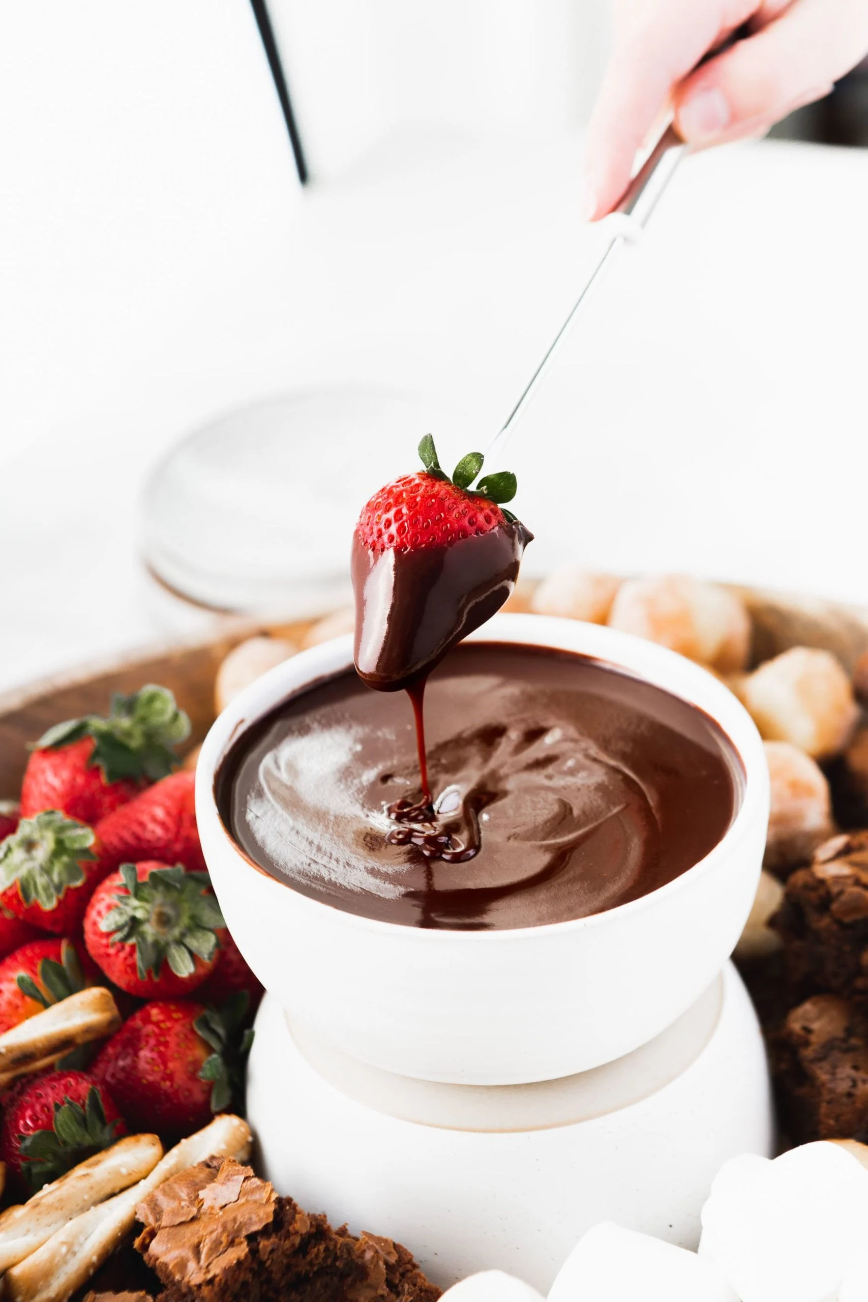 Chocolate Fondue with Strawberries