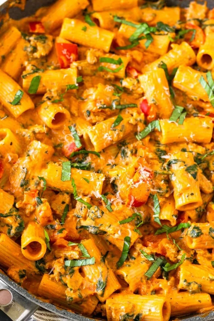 Cottage cheese pasta with ground turkey