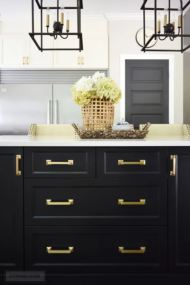 Black Kitchen with Mixed Metals