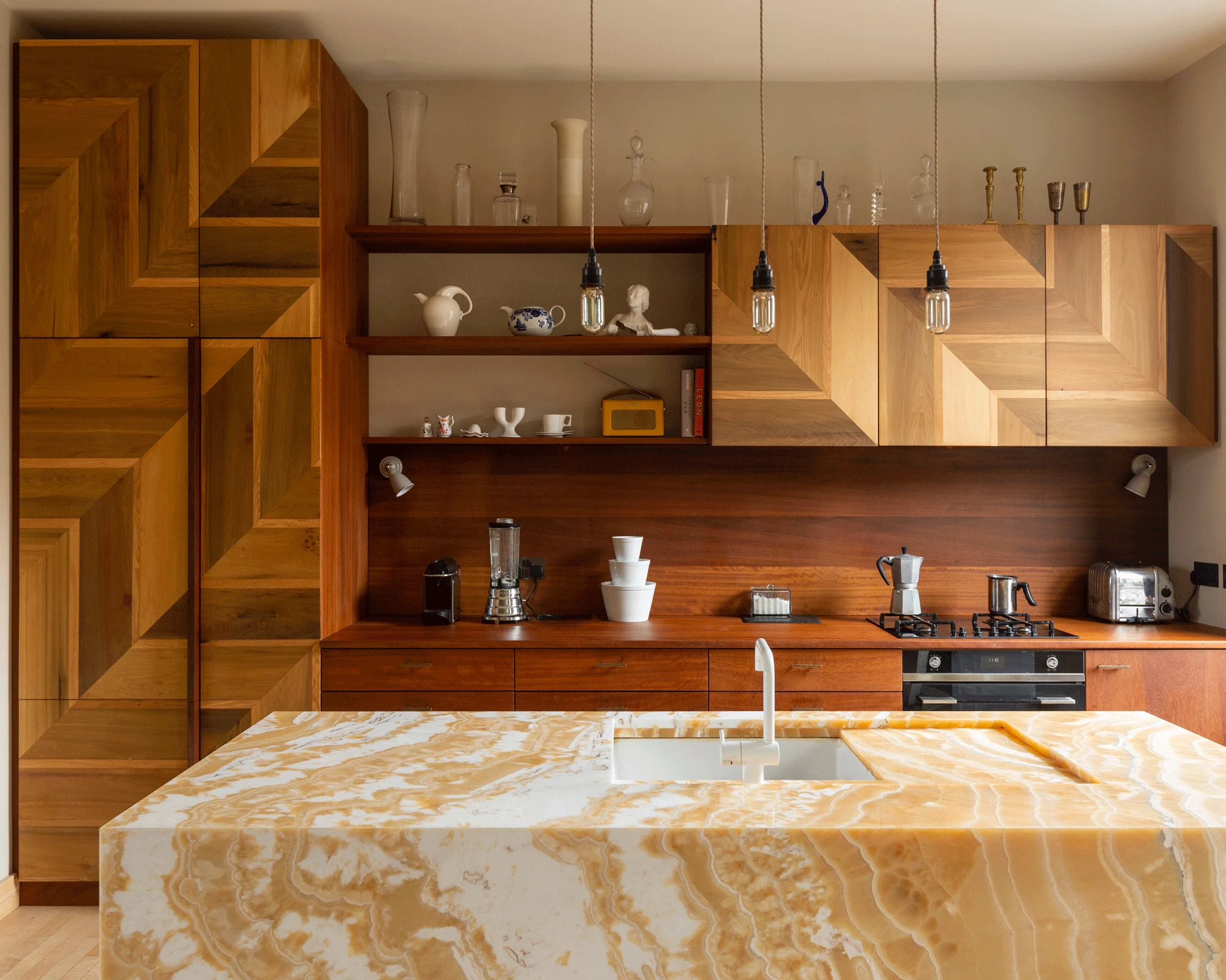 Statement wood cabinet kitchen