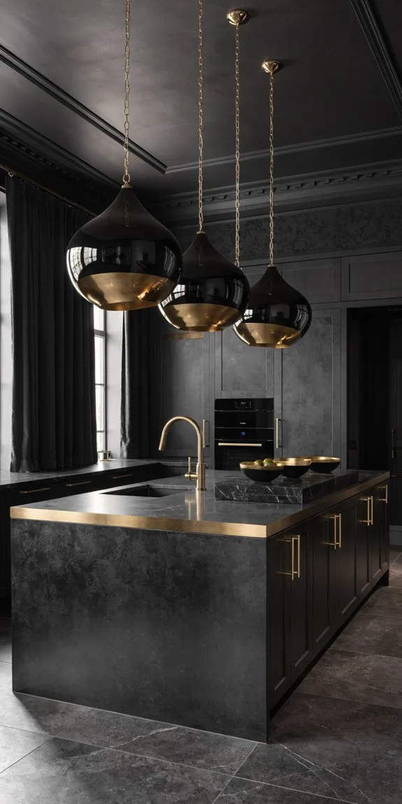 black and gold kitchen accessories elevate sophistication