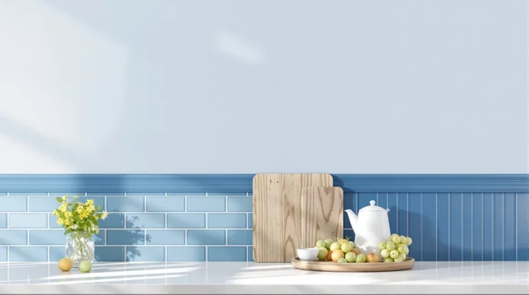 blue toned kitchen walls for serenity