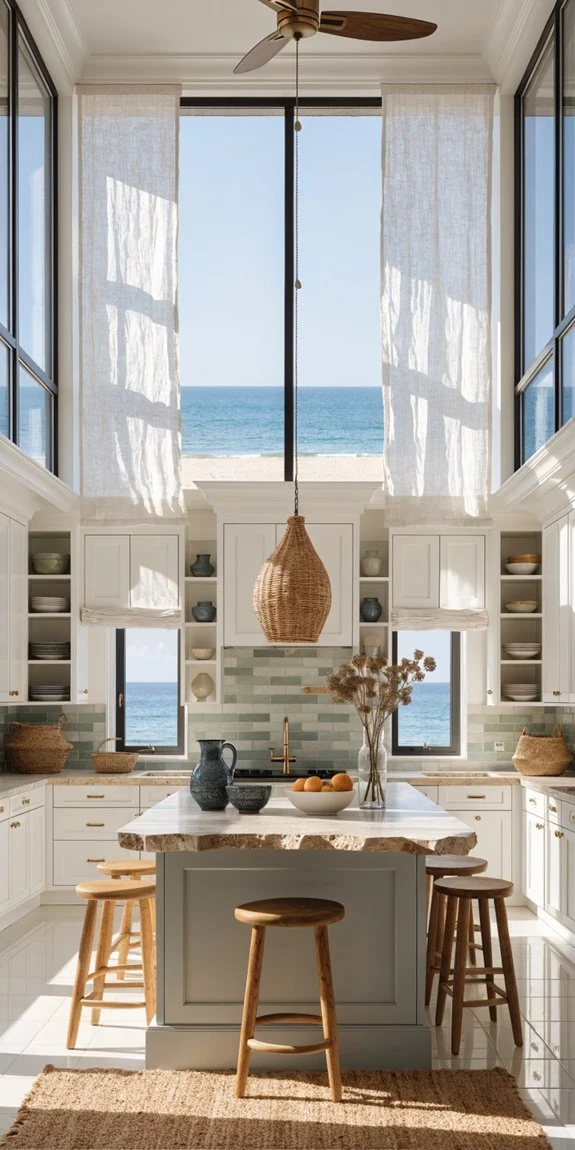bright airy coastal kitchen palette