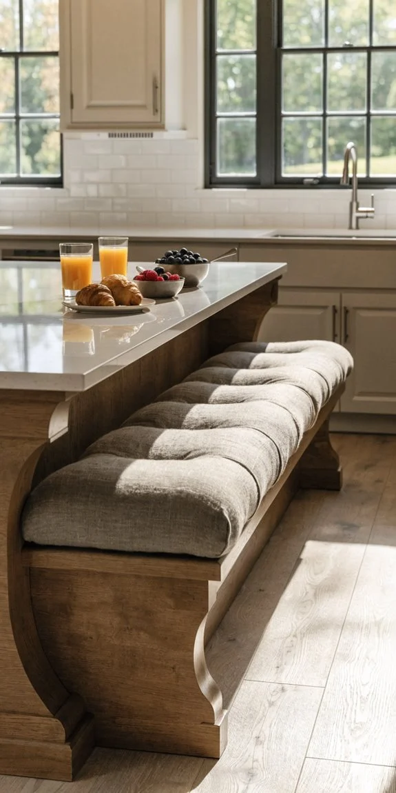 built in bench maximizes kitchen space