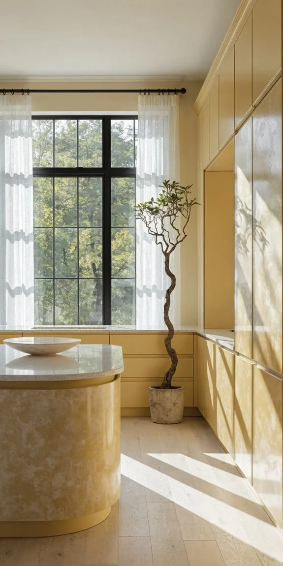 butter yellow enhances minimalist kitchen ambiance