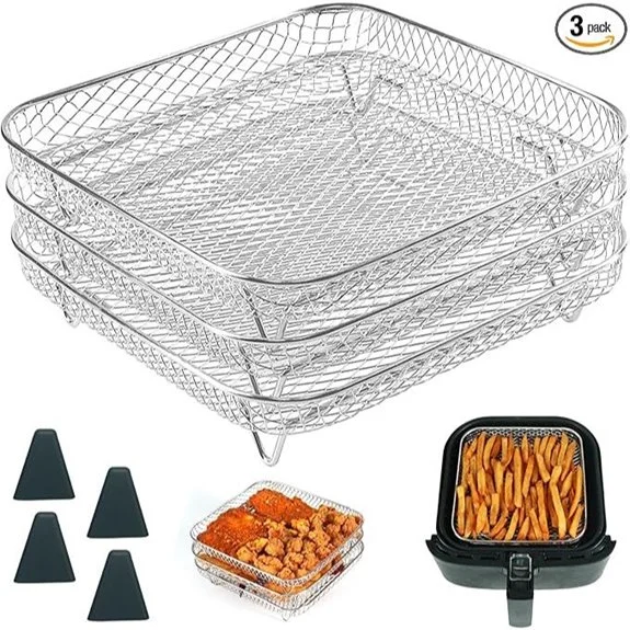 BYKITCHEN 8-Inch Square Air Fryer Rack Set