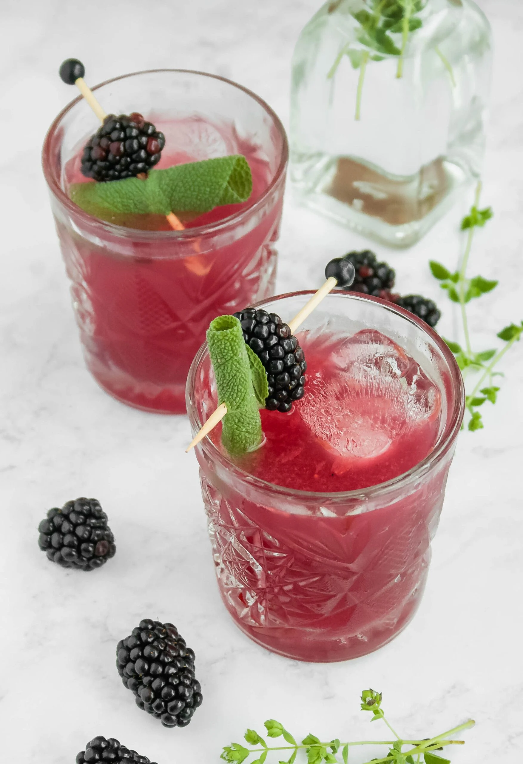 Blackberry sage grapefruit mocktail