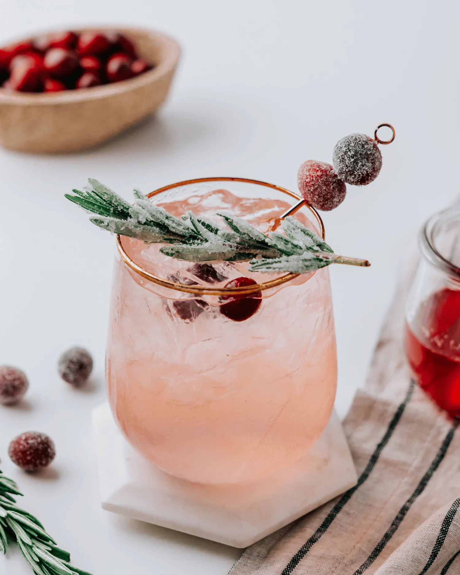Citrus-leaning cranberry rosemary spritz inspiration