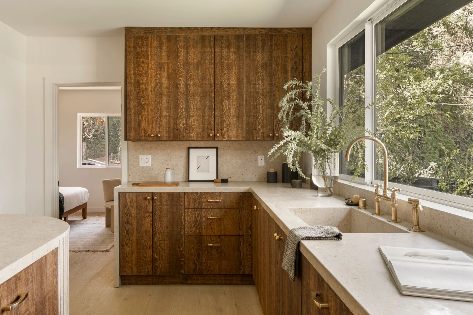 Contemporary dark wood kitchen