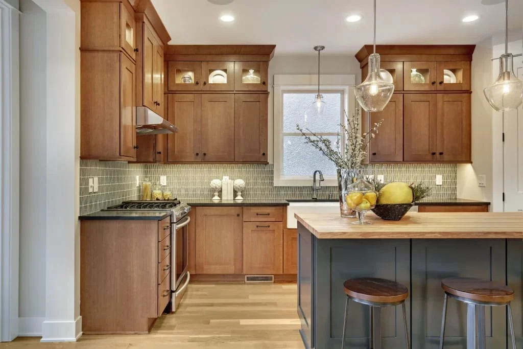 Timeless brown kitchen cabinetry