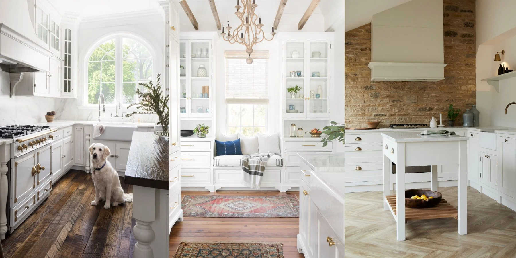 White modern farmhouse kitchen
