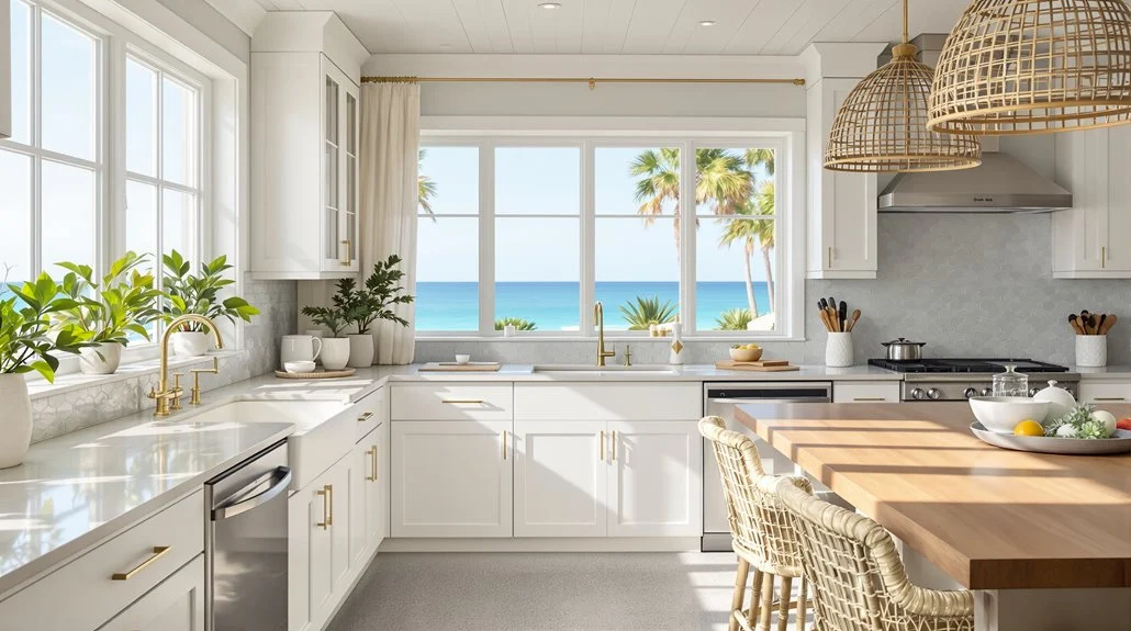 coastal inspired beach house kitchen