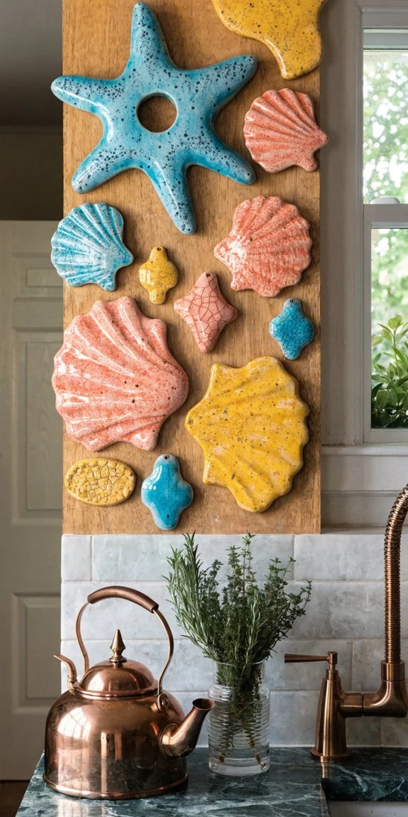 colorful ceramic signs brighten kitchen vibes