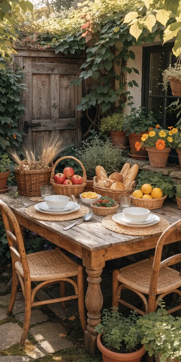 cozy greenery surrounded dining nook