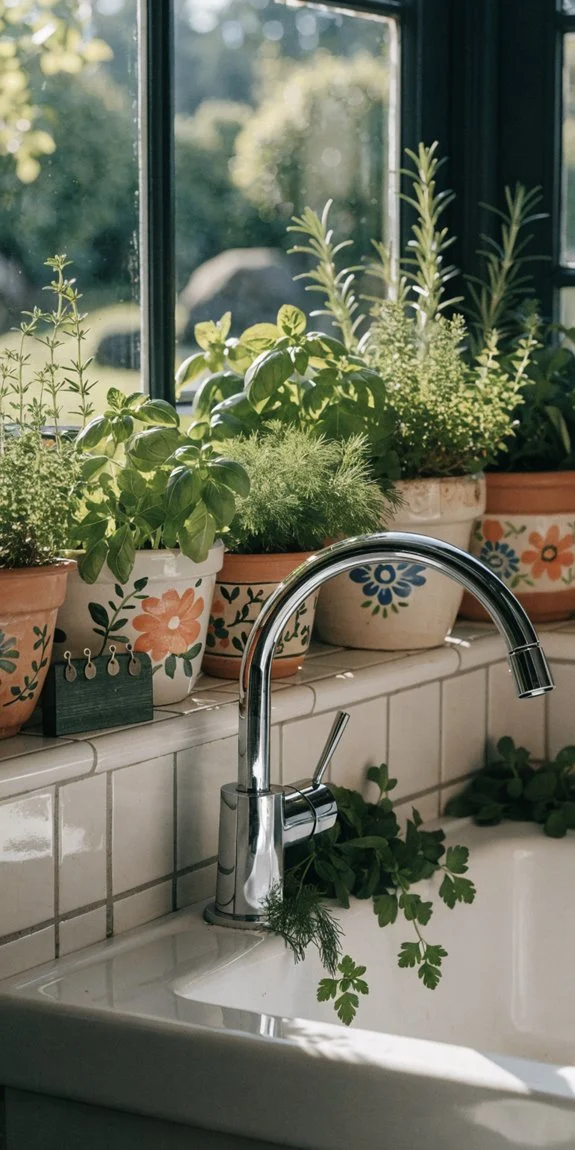 cozy over sink herb garden