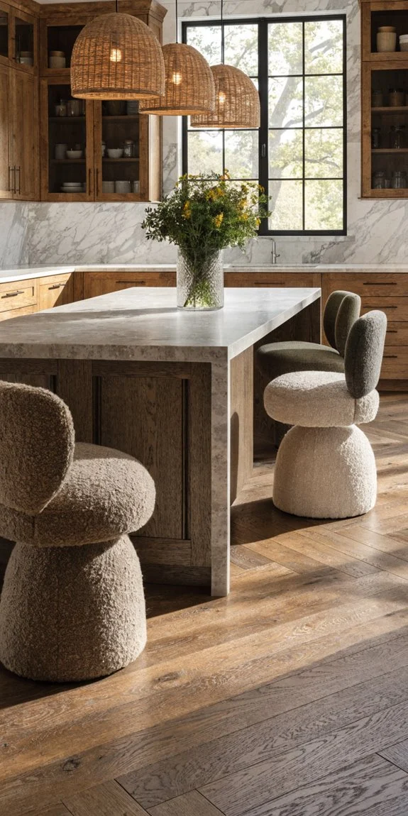 creative seating for kitchen island