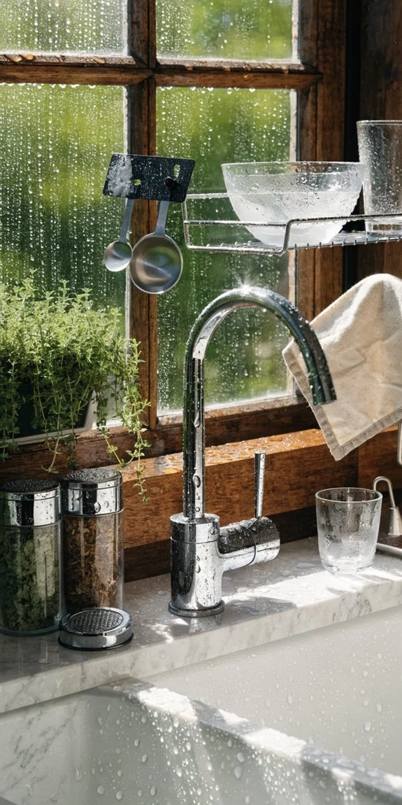 folding countertop boosts kitchen window charm