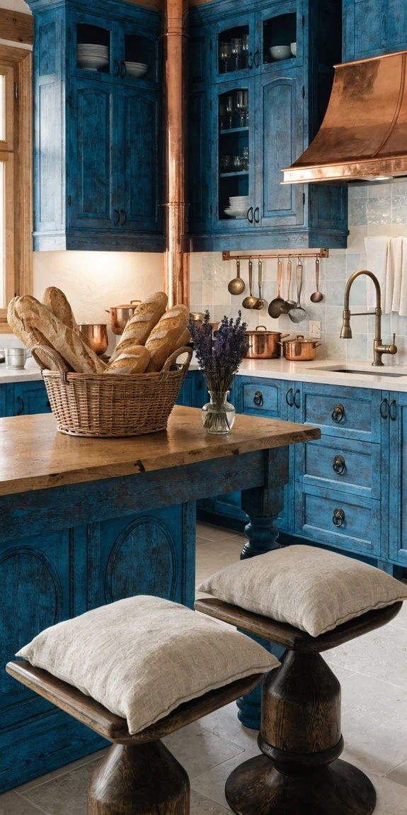 french blue cozy kitchen accents