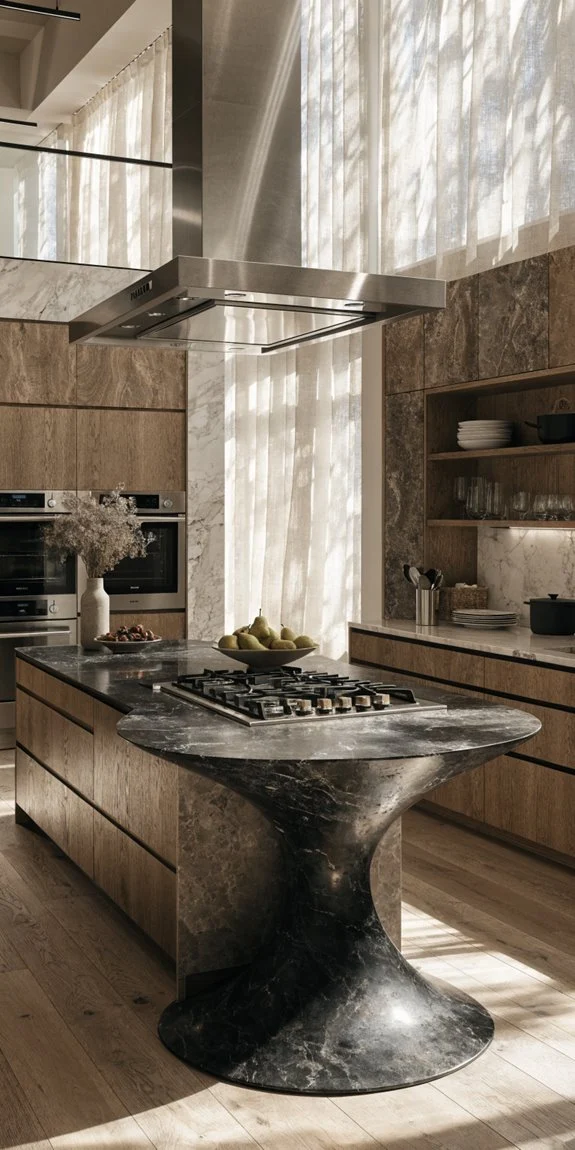 functional kitchen island with integrated storage