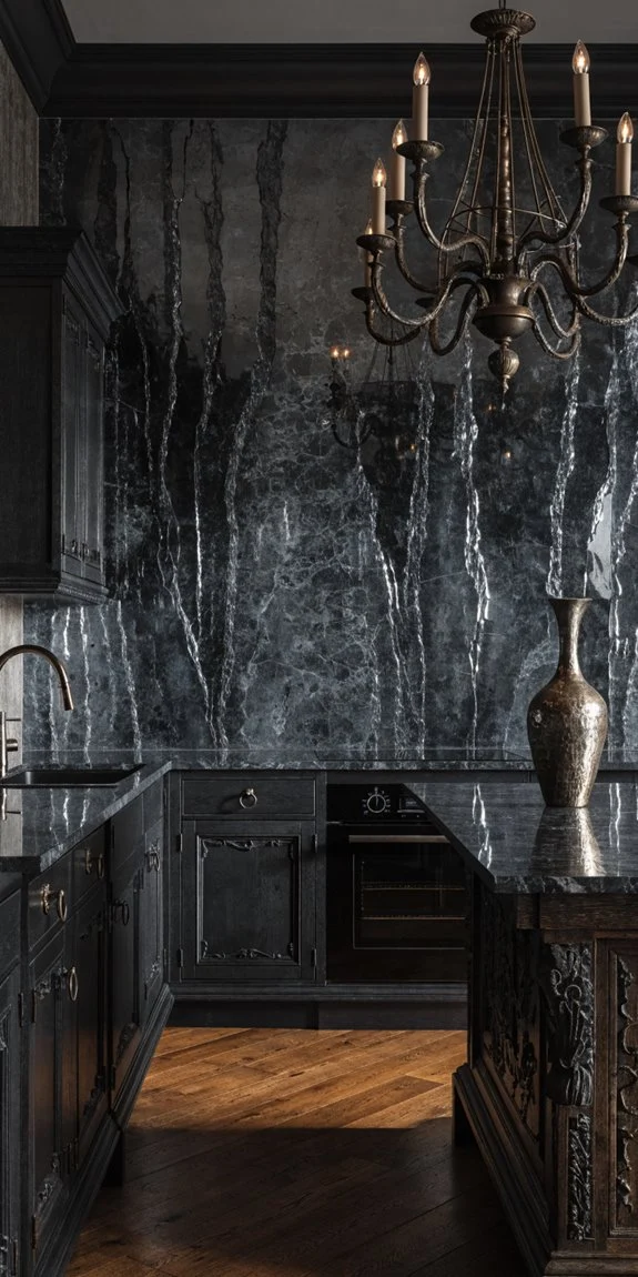 gothic kitchen dramatic backsplashes