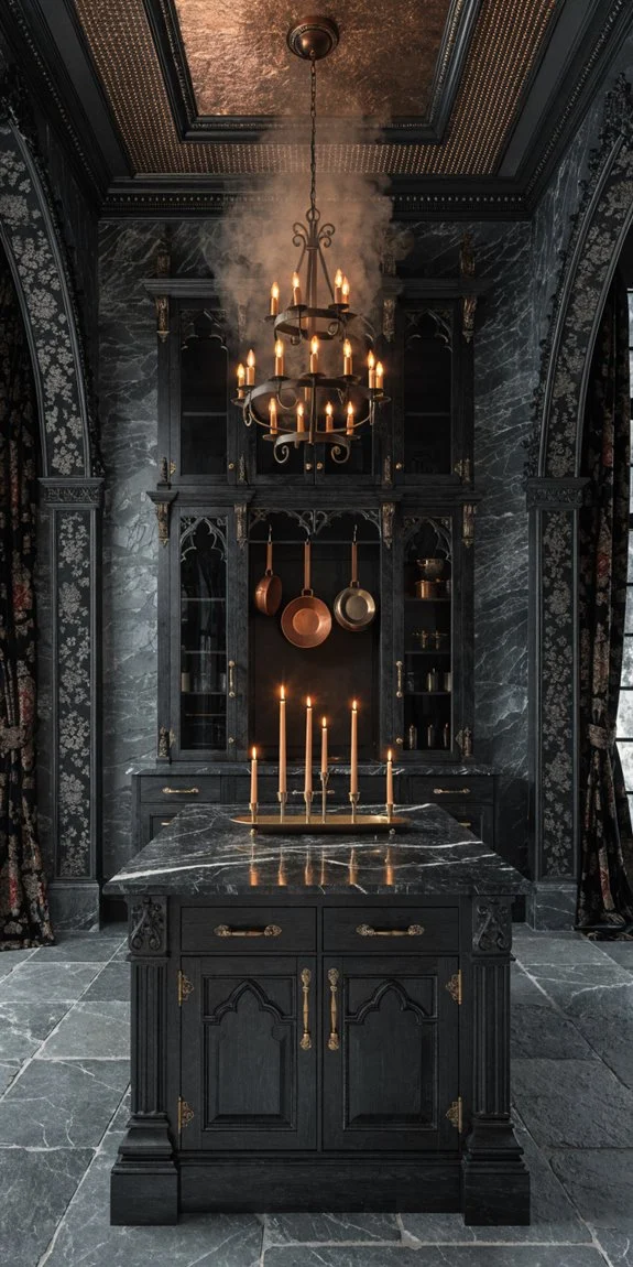 gothic kitchen with dramatic details