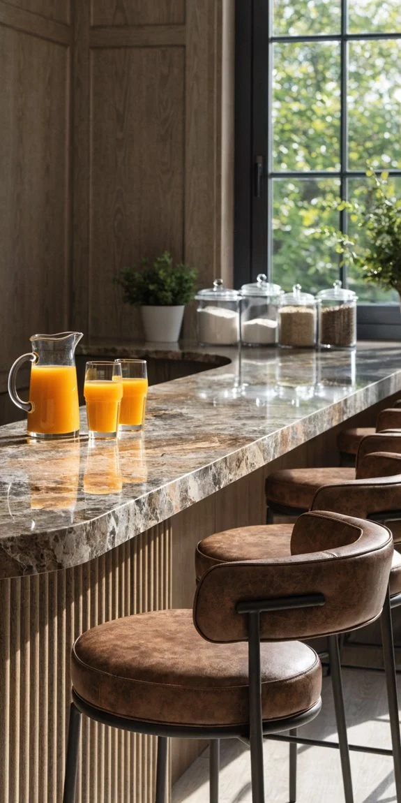 ideal breakfast bar placement flow efficiency visibility safety