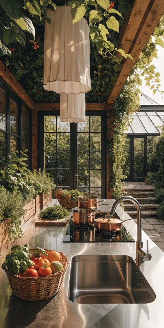 indoor outdoor seamless kitchen transition