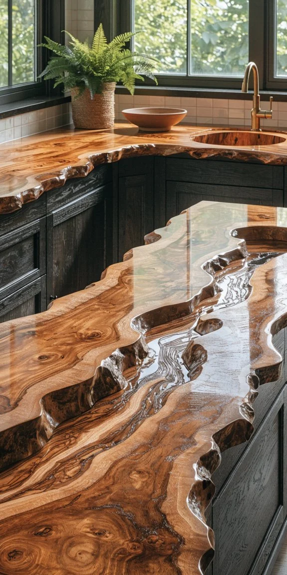 live edge countertops natural warmth