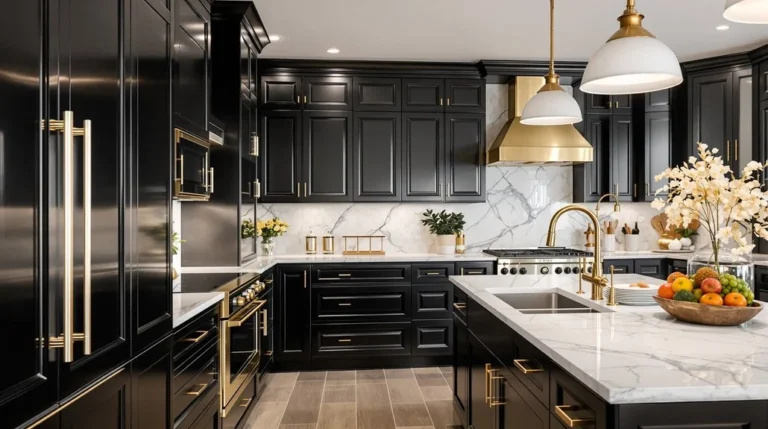 luxurious black and gold kitchen ideas