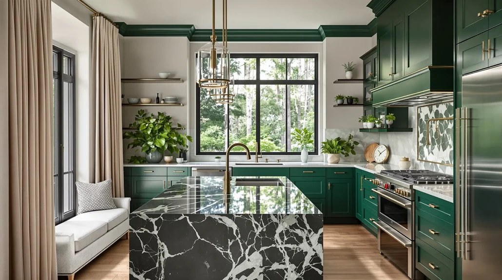 luxurious forest green kitchen ideas