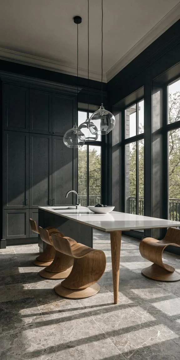 modern minimalist kitchen island dining