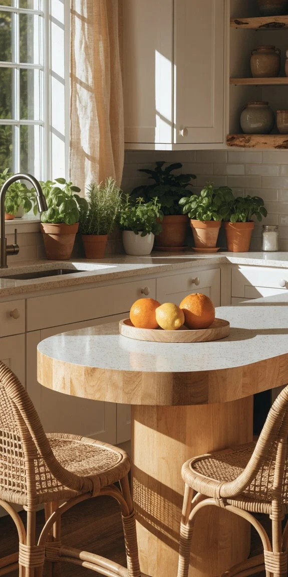 natural elements brighten kitchen space
