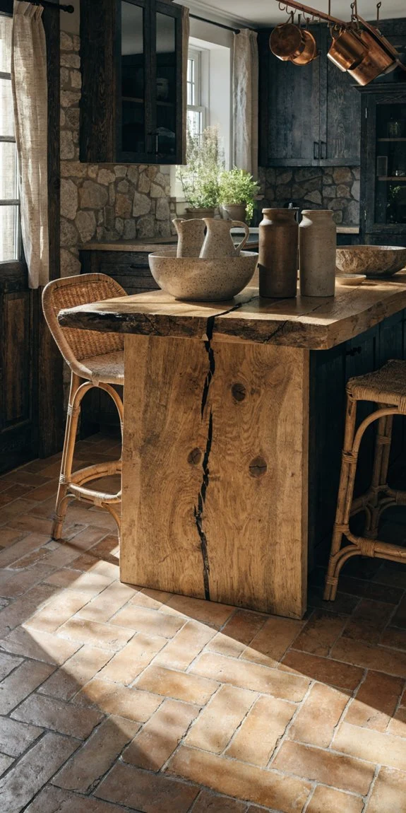 natural materials create cozy welcoming kitchen