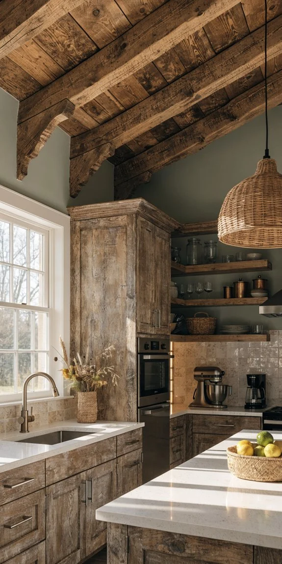 open shelves warm cottage charm
