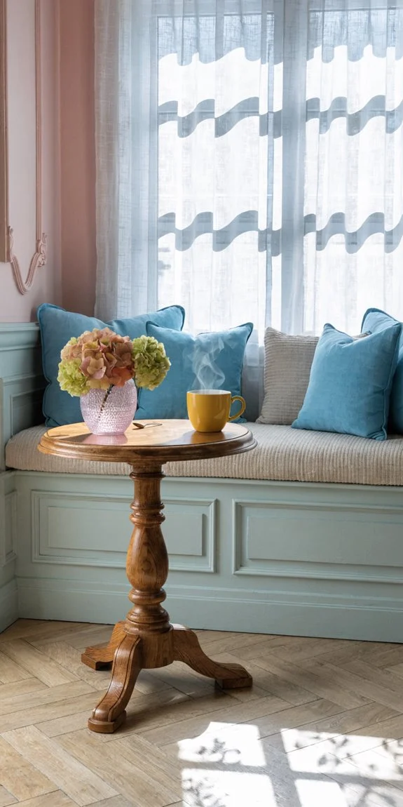 pastel cozy breakfast nook inspiration