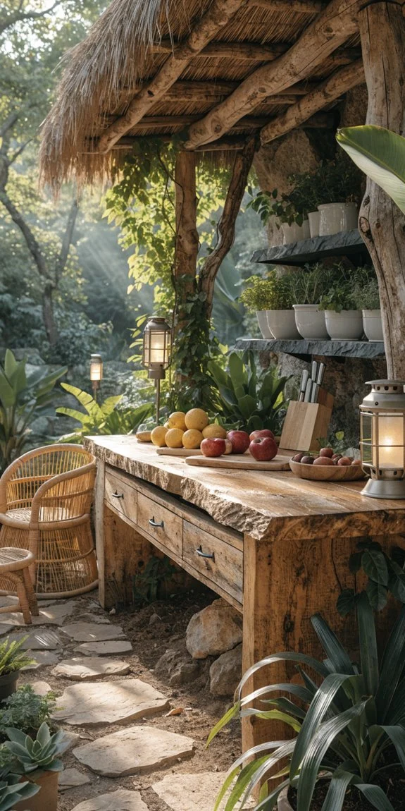 reclaimed sustainable garden kitchen materials
