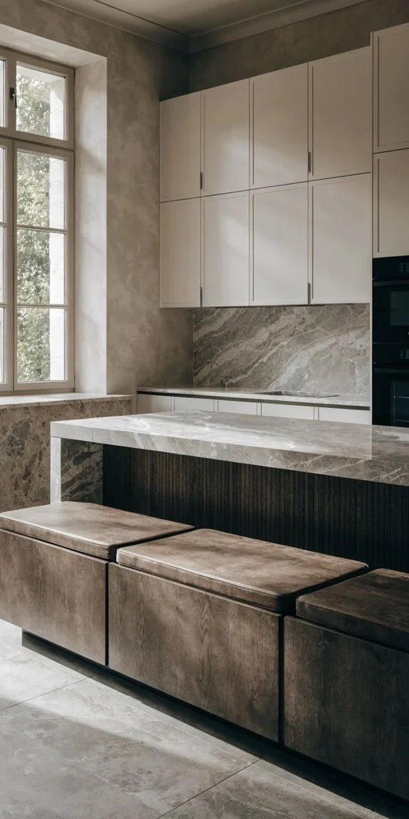 sleek minimalist bench elevates kitchen